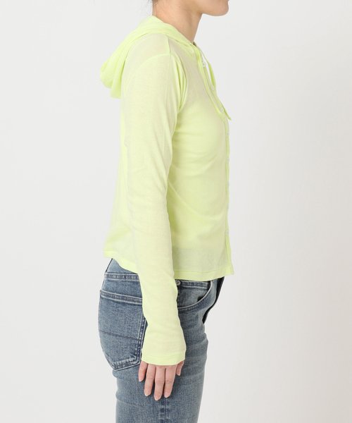 MILLER(ミラー)の「別注【MILLER/ミラー】Light prib hoodie カーディガン(カーディガン/ボレロ・レディース・ネイビー/イエロー・FREE)」の5枚目の写真