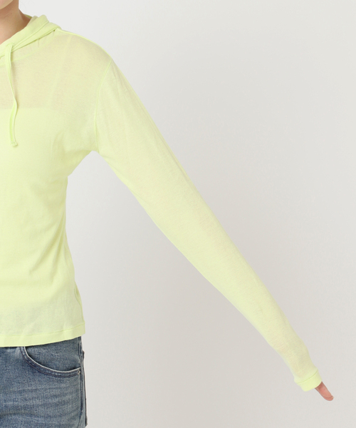 MILLER(ミラー)の「別注【MILLER/ミラー】Light prib hoodie カーディガン(カーディガン/ボレロ・レディース・ネイビー/イエロー・FREE)」の8枚目の写真