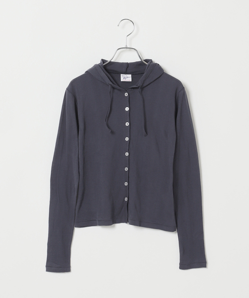 MILLER(ミラー)の「別注【MILLER/ミラー】Light prib hoodie カーディガン(カーディガン/ボレロ・レディース・ネイビー/イエロー・FREE)」の13枚目の写真