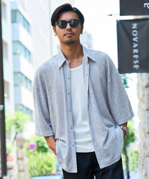 『CavariA/キャバリア』メッシュニット半袖シャツ