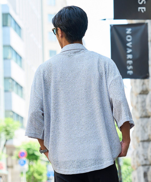CavariA(キャバリア)の「『CavariA/キャバリア』メッシュニット半袖シャツ(シャツ/ブラウス・メンズ・グレー/ブラック・L/M)」の8枚目の写真