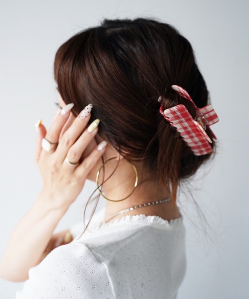 SANSeLF(サンセルフ)の「【SANSeLF】シアーチェックヘアクリップ saa26s097(バレッタ/ヘアクリップ・レディース・レッド/ブラック/ブラウン・FREE)」の13枚目の写真