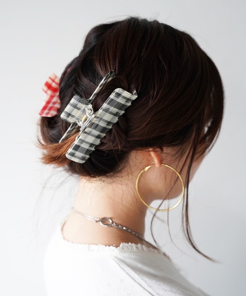SANSeLF(サンセルフ)の「【SANSeLF】シアーチェックヘアクリップ saa26s097(バレッタ/ヘアクリップ・レディース・レッド/ブラック/ブラウン・FREE)」の16枚目の写真