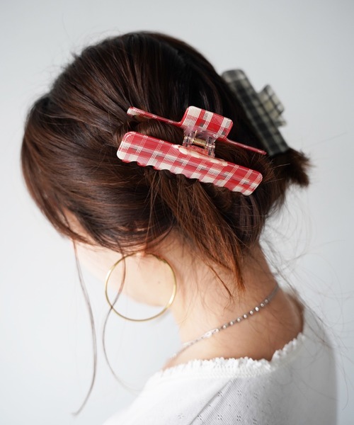 SANSeLF(サンセルフ)の「【SANSeLF】シアーチェックヘアクリップ saa26s097(バレッタ/ヘアクリップ・レディース・レッド/ブラック/ブラウン・FREE)」の18枚目の写真