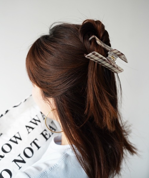 SANSeLF(サンセルフ)の「【SANSeLF】シアーチェックヘアクリップ saa26s097(バレッタ/ヘアクリップ・レディース・レッド/ブラック/ブラウン・FREE)」の20枚目の写真