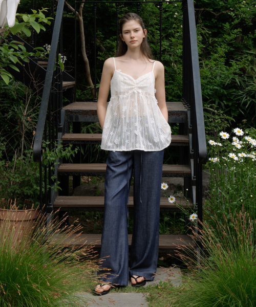 REORG(リオルグ)の「GIR FRONT SHIRRING LACE SLEEVELESS IVORY(Tシャツ/カットソー・レディース・その他・FREE)」の3枚目の写真
