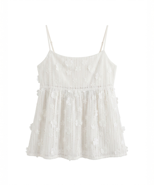 REORG(リオルグ)の「GIR FRONT SHIRRING LACE SLEEVELESS IVORY(Tシャツ/カットソー・レディース・その他・FREE)」の5枚目の写真