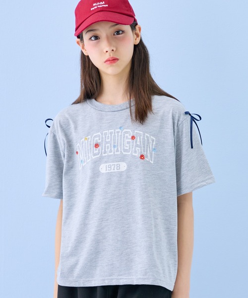カレッジロゴ Tシャツ 半袖 カットソー トップス 綿混 コットン混（T