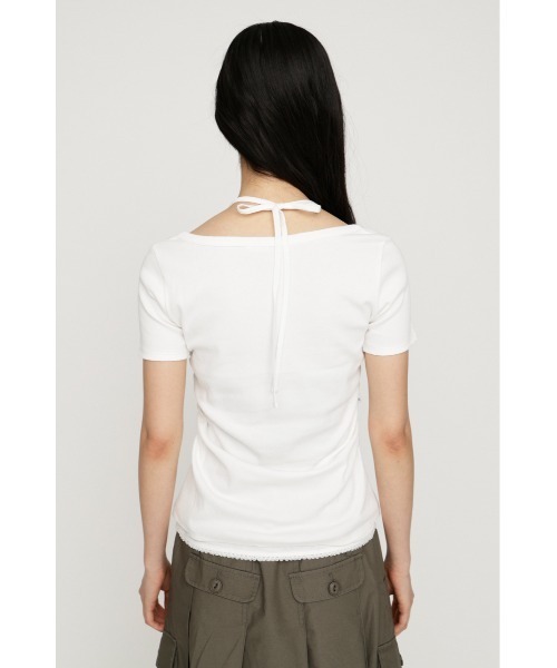 SLY（スライ）の「LAYERED LIKE CUT S/S TOPS レイヤードライクカットショートスリーブトップス 夏服 秋服（Tシャツ/カットソー・レディース・ライトピンク/ネイビー/ライトブラック/オフホワイト・FREE）」の16枚目の写真