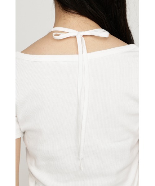 SLY（スライ）の「LAYERED LIKE CUT S/S TOPS レイヤードライクカットショートスリーブトップス 夏服 秋服（Tシャツ/カットソー・レディース・ライトピンク/ネイビー/ライトブラック/オフホワイト・FREE）」の18枚目の写真