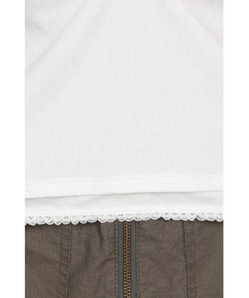SLY（スライ）の「LAYERED LIKE CUT S/S TOPS レイヤードライクカットショートスリーブトップス 夏服 秋服（Tシャツ/カットソー・レディース・ライトピンク/ネイビー/ライトブラック/オフホワイト・FREE）」の19枚目の写真