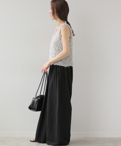 JOURNAL STANDARD relume（ジャーナルスタンダード　レリューム）の「ライトスウェットボリュームパンツ（スウェットパンツ・レディース・ブラック/グレー・FREE）」の4枚目の写真