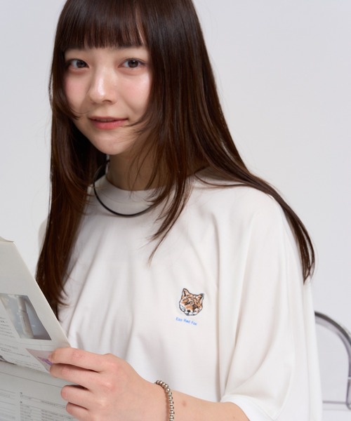 meeny miny(ミーニーマイニー)の「【旭山動物園応援商品】キタキツネフェイスTシャツ(Tシャツ/カットソー・レディース・ホワイト/ブラック・S-M/M-L)」の22枚目の写真