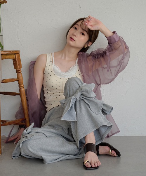 mideal(マイディール)の「drost sleeve sheer shirt / ドロストスリーブシアーシャツ(シャツ/ブラウス・レディース・オレンジ/ベビーピンク/パープル・FREE)」の19枚目の写真
