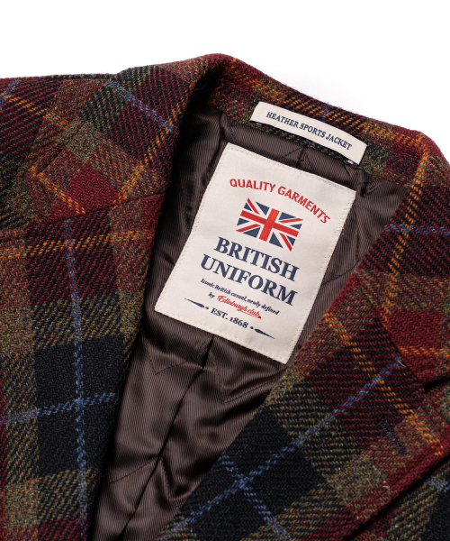 EDINBURGH CLUB（エディンバラクラブ）の「HARRIS TWEED CHECKED 3 BUTTON JACKET [WINE]（テーラードジャケット・メンズ・Wine・SMALL/MEDIUM/LARGE）」の5枚目の写真