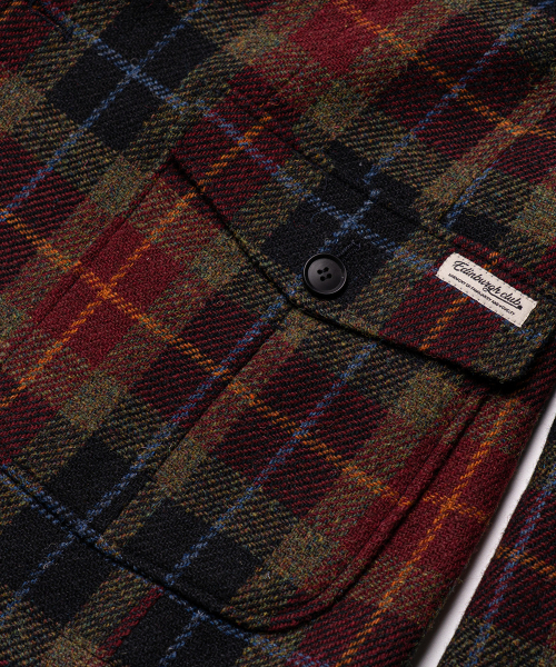 EDINBURGH CLUB（エディンバラクラブ）の「HARRIS TWEED CHECKED 3 BUTTON JACKET [WINE]（テーラードジャケット・メンズ・Wine・SMALL/MEDIUM/LARGE）」の6枚目の写真
