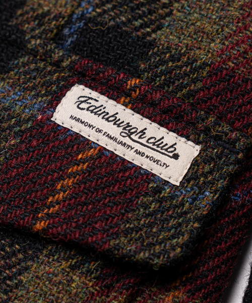 EDINBURGH CLUB（エディンバラクラブ）の「HARRIS TWEED CHECKED 3 BUTTON JACKET [WINE]（テーラードジャケット・メンズ・Wine・SMALL/MEDIUM/LARGE）」の7枚目の写真