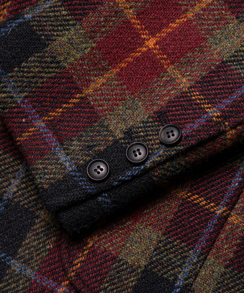 EDINBURGH CLUB（エディンバラクラブ）の「HARRIS TWEED CHECKED 3 BUTTON JACKET [WINE]（テーラードジャケット・メンズ・Wine・SMALL/MEDIUM/LARGE）」の8枚目の写真