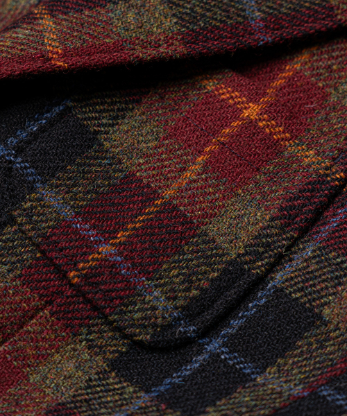 EDINBURGH CLUB（エディンバラクラブ）の「HARRIS TWEED CHECKED 3 BUTTON JACKET [WINE]（テーラードジャケット・メンズ・Wine・SMALL/MEDIUM/LARGE）」の9枚目の写真
