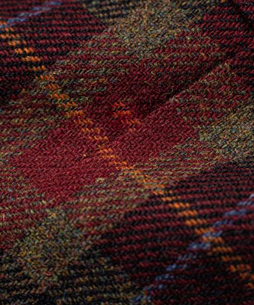EDINBURGH CLUB（エディンバラクラブ）の「HARRIS TWEED CHECKED 3 BUTTON JACKET [WINE]（テーラードジャケット・メンズ・Wine・SMALL/MEDIUM/LARGE）」の2枚目の写真