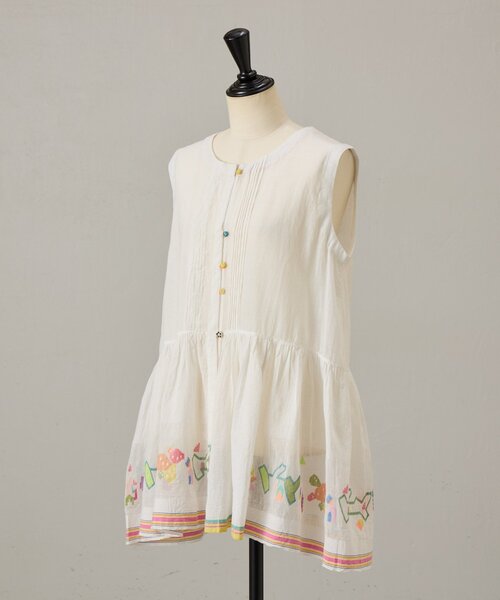 BEARDSLEY(ビアズリー)の「《INJIRI》ノースリーブチュニックブラウス(シャツ/ブラウス・レディース・ホワイト・MEDIUM)」の10枚目の写真