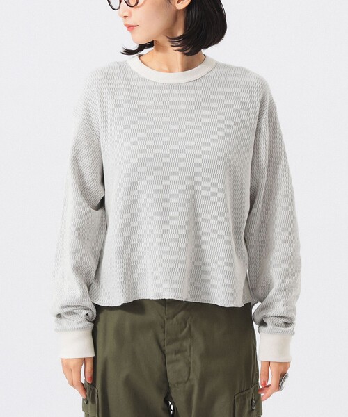 BEAMS BOY（ビームスボーイ）の「ハニカム ロング スリーブ（Tシャツ/カットソー・レディース・レッド/サックスブルー/アイボリー・1/0/2）」の7枚目の写真