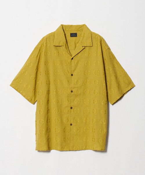 green label relaxing(グリーンレーベルリラクシング)の「コットン ジャカード オープンカラー 半袖 シャツ(シャツ/ブラウス・メンズ・ネイビー/マスタード/ナチュラル・L/M/S/XL)」の13枚目の写真