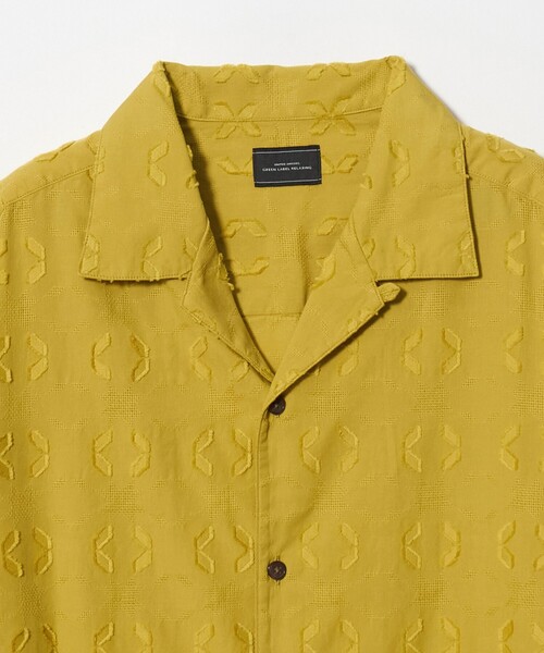 green label relaxing(グリーンレーベルリラクシング)の「コットン ジャカード オープンカラー 半袖 シャツ(シャツ/ブラウス・メンズ・ネイビー/マスタード/ナチュラル・L/M/S/XL)」の15枚目の写真