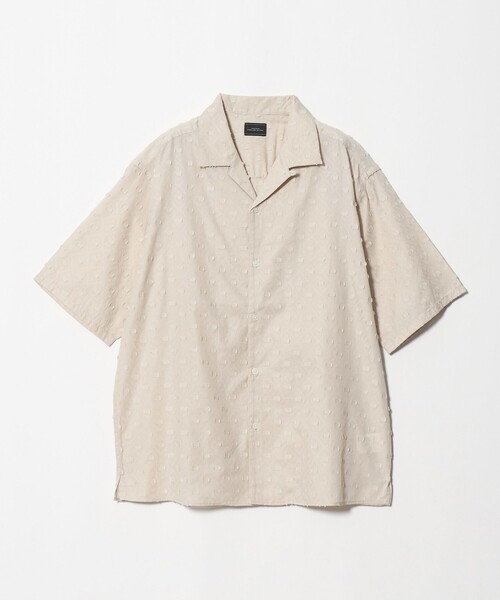 green label relaxing(グリーンレーベルリラクシング)の「コットン ジャカード オープンカラー 半袖 シャツ(シャツ/ブラウス・メンズ・ネイビー/マスタード/ナチュラル・L/M/S/XL)」の21枚目の写真