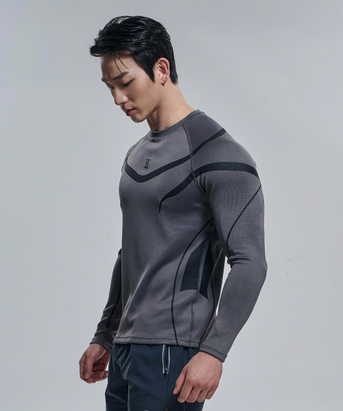 TOLANCE(トランス)の「アクティブコンツアースーツロングスリーブ - グレー(Tシャツ/カットソー・メンズ・チャコールグレー・LARGE/X-LARGE)」の4枚目の写真