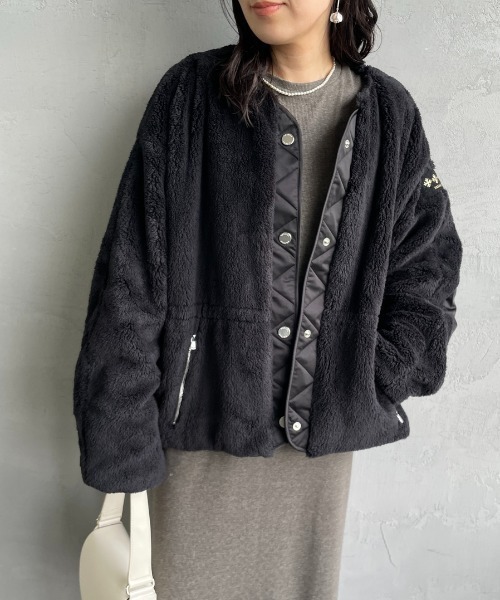 ANNABELLA 無領羊羔絨刷毛夾克