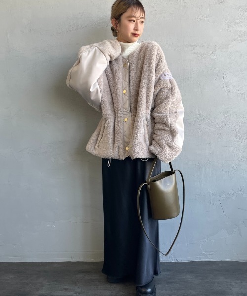 ANNABELLA 無領羊羔絨刷毛夾克