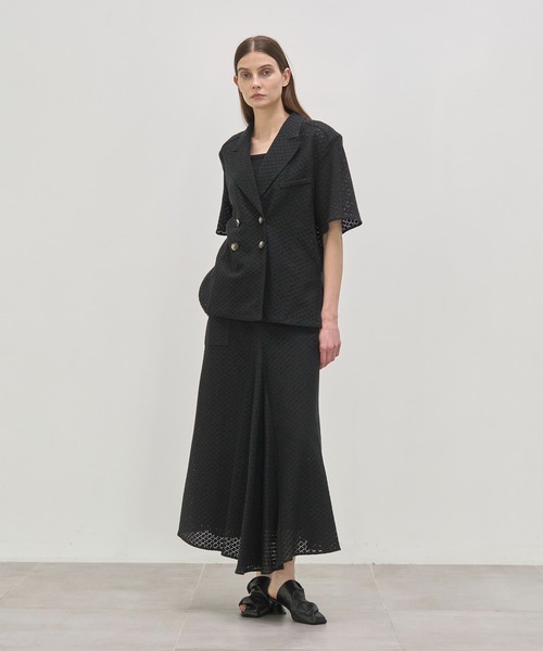 AKIRANAKA(アキラナカ)の「【AKIRANAKA/アキラナカ】Sylvie front drape lace skirt BK(スカート・レディース・ブラック・1/2)」の8枚目の写真