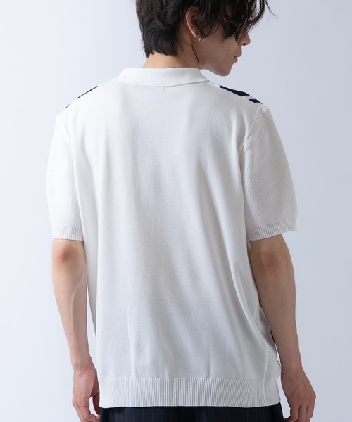 Crownor(クラウノアー)の「ストライプ 半袖 サマーニットポロシャツ(ポロシャツ・メンズ・ブラック/グレー/ホワイト・LARGE/MEDIUM)」の19枚目の写真