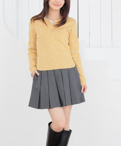 Honeys（ハニーズ）の「裏地パンツ付ミニプリーツスカート（スカート・キッズ・ブラウン/ヘザーチャコール/ブラック・S/M/L/150cm）」の10枚目の写真