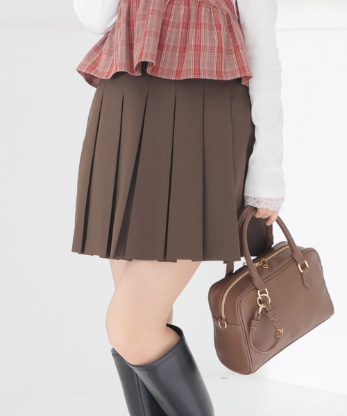 Honeys（ハニーズ）の「裏地パンツ付ミニプリーツスカート（スカート・キッズ・ブラウン/ヘザーチャコール/ブラック・S/M/L/150cm）」の15枚目の写真