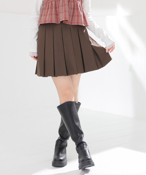 Honeys（ハニーズ）の「裏地パンツ付ミニプリーツスカート（スカート・キッズ・ブラウン/ヘザーチャコール/ブラック・S/M/L/150cm）」の16枚目の写真