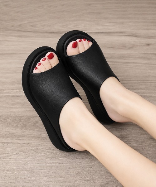 Miniministore(ミニミニストア)の「サボサンダル PUレザー厚底サンダル軽量(サンダル・レディース・ブラウン/ホワイト/ブラック・24.0cm/23.5cm/23.0cm/22.5cm/24.5cm)」の13枚目の写真