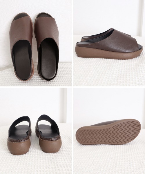 Miniministore(ミニミニストア)の「サボサンダル PUレザー厚底サンダル軽量(サンダル・レディース・ブラウン/ホワイト/ブラック・24.0cm/23.5cm/23.0cm/22.5cm/24.5cm)」の4枚目の写真