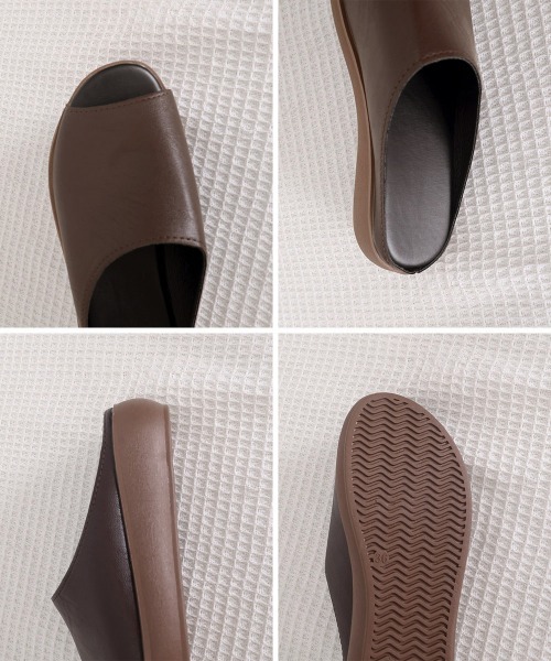 Miniministore(ミニミニストア)の「サボサンダル PUレザー厚底サンダル軽量(サンダル・レディース・ブラウン/ホワイト/ブラック・24.0cm/23.5cm/23.0cm/22.5cm/24.5cm)」の5枚目の写真
