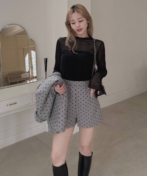 ROYAL PARTY(ロイヤルパーティー)の「ラメラインシアートップス(Tシャツ/カットソー・レディース・ブラウン/オフホワイト/ブラック・FREE)」の5枚目の写真