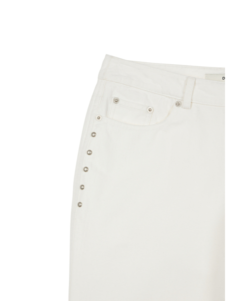 DEINET(ダイニット)の「STUD LINE DAMEGE BOOTS CUT DENIM IN WHITE(デニムパンツ・レディース・その他・S/M)」の5枚目の写真