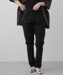 ゆるツイルサルエルカラーパンツ ゆったり リラックス 美脚 チノパンツ イージーパンツ