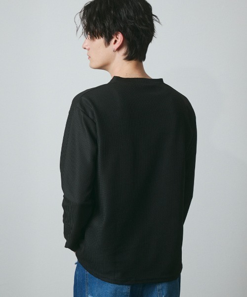 DAZE(デイズ)の「ポリエステルツイル ヘンリーネック ロングスリーブシャツ(Tシャツ/カットソー・メンズ・ブラック・SMALL/MEDIUM/LARGE/X-LARGE)」の19枚目の写真