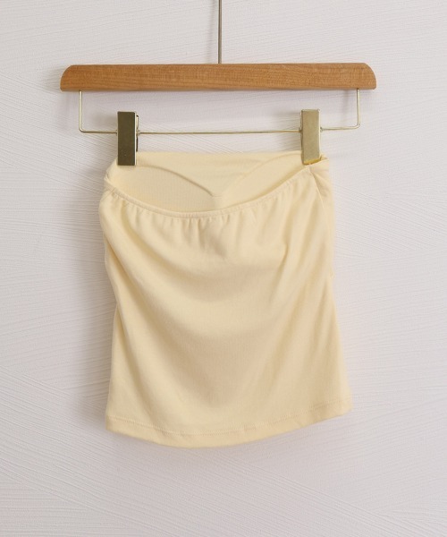 Miniministore(ミニミニストア)の「ラインストーンベアトップ きれいめ 夏服(チューブトップ・レディース・ホワイト/ブラック/グレー/イエロー/ラベンダー/ライトピンク・FREE)」の9枚目の写真