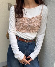 キャミソール（ピンク/桃色系・花柄・ボタニカル柄）ファッション通販