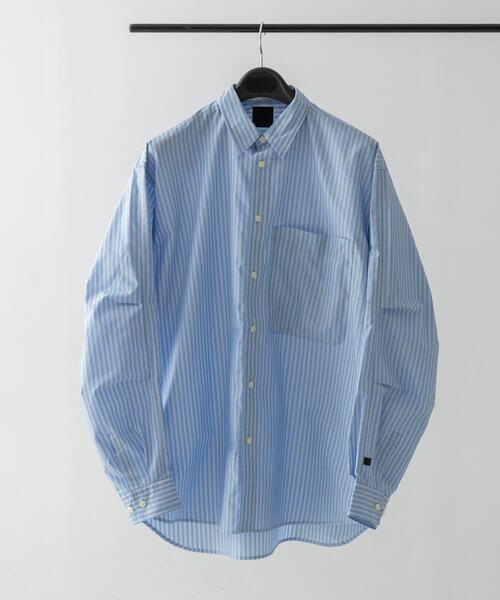 DAIWA PIER39（ダイワピア39）の「DAIWA PIER39　TECH REGULAR COLLAR SHIRT L/S STRIPE（シャツ/ブラウス・メンズ・イエロー/ライトブルー・MEDIUM/LARGE/X-LARGE）」の2枚目の写真