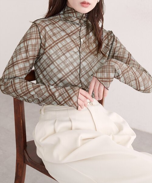 natural couture(ナチュラルクチュール)の「ボトルネックプルオーバー(Tシャツ/カットソー・レディース・ブラウン/ブラック/ブルー・FREE)」の9枚目の写真
