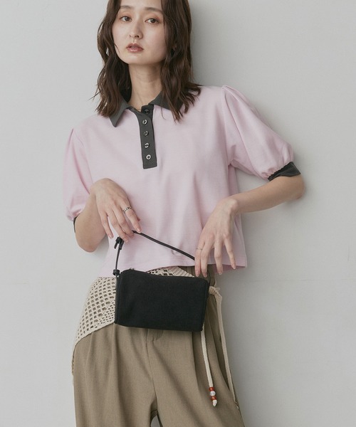 ad thie(アドティエ)の「2way コーデュロイ ラウンド ミニバッグ(ハンドバッグ・レディース・カーキ/ブラウン/ベージュ/ブラック・FREE)」の7枚目の写真