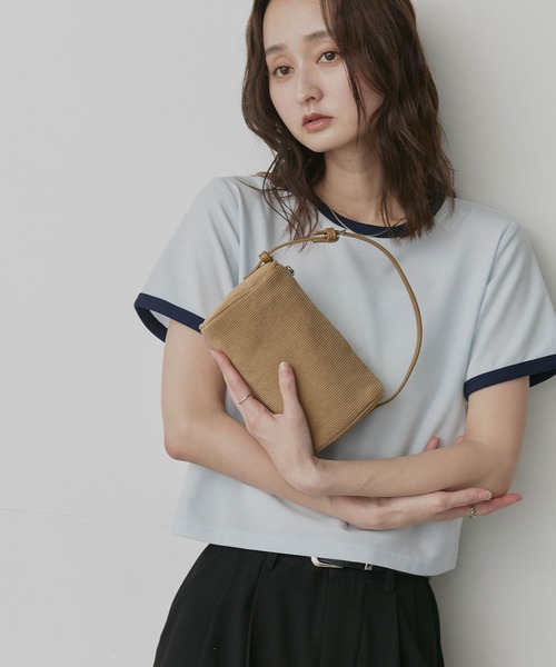 ad thie(アドティエ)の「2way コーデュロイ ラウンド ミニバッグ(ハンドバッグ・レディース・カーキ/ブラウン/ベージュ/ブラック・FREE)」の16枚目の写真